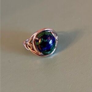 Sterling Silver Chrysocolla Gemstone Ring Size 8